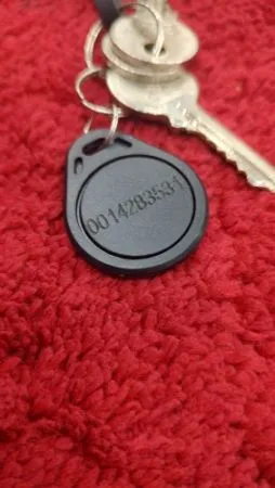 1 x RFID Schlüsselanhänger (Transponder) in der Farbe grau, kompatibel mit Nippon und Profilo Türsprechanlage